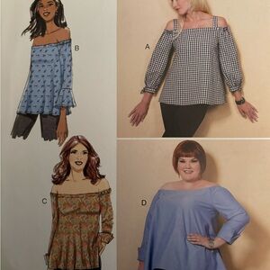 Shoulder-Less Tops Butterick BP337 Pattern Sizes L-XXL